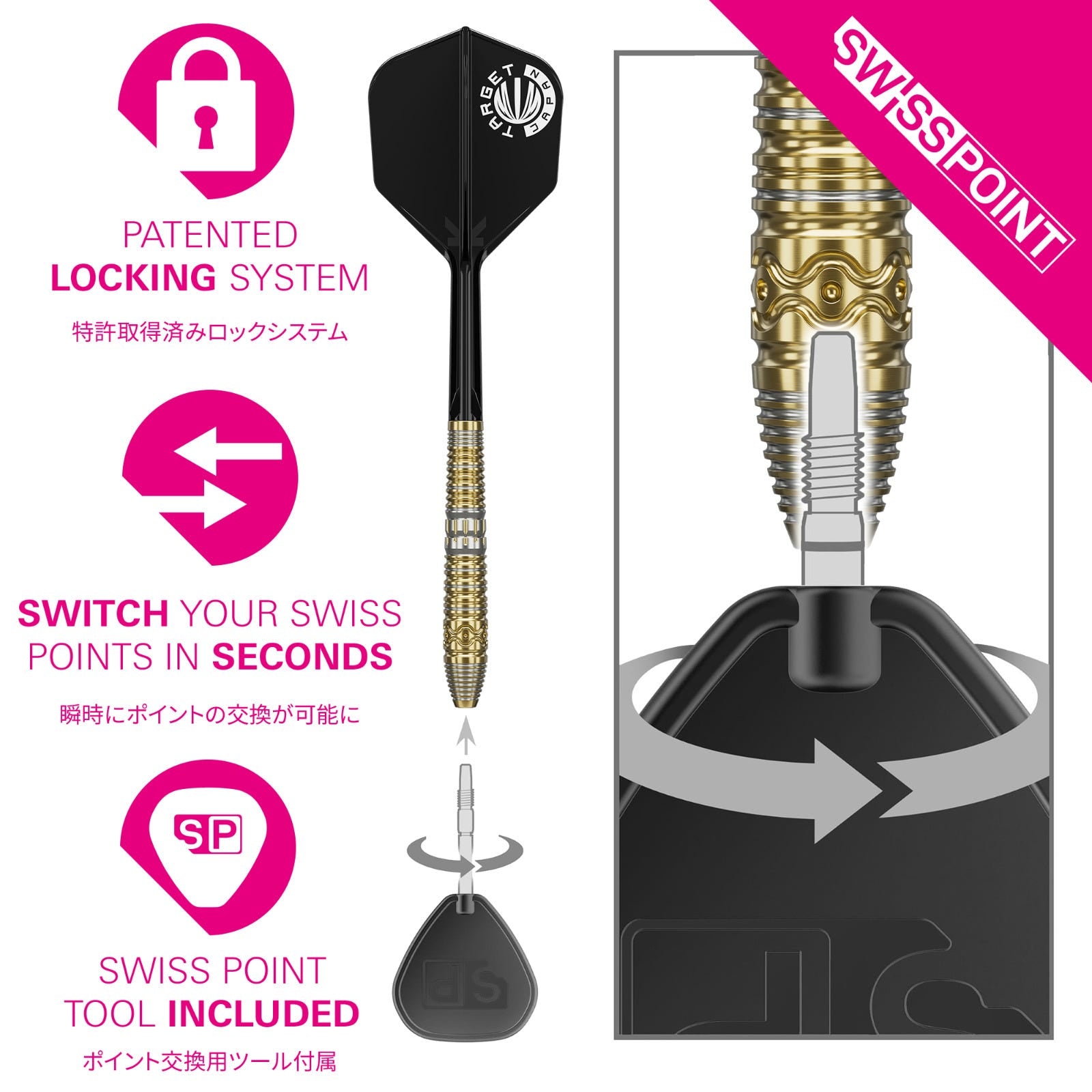 TARGET JAPAN - Hot Shot G2 90% Tungsten Steel Tip Darts