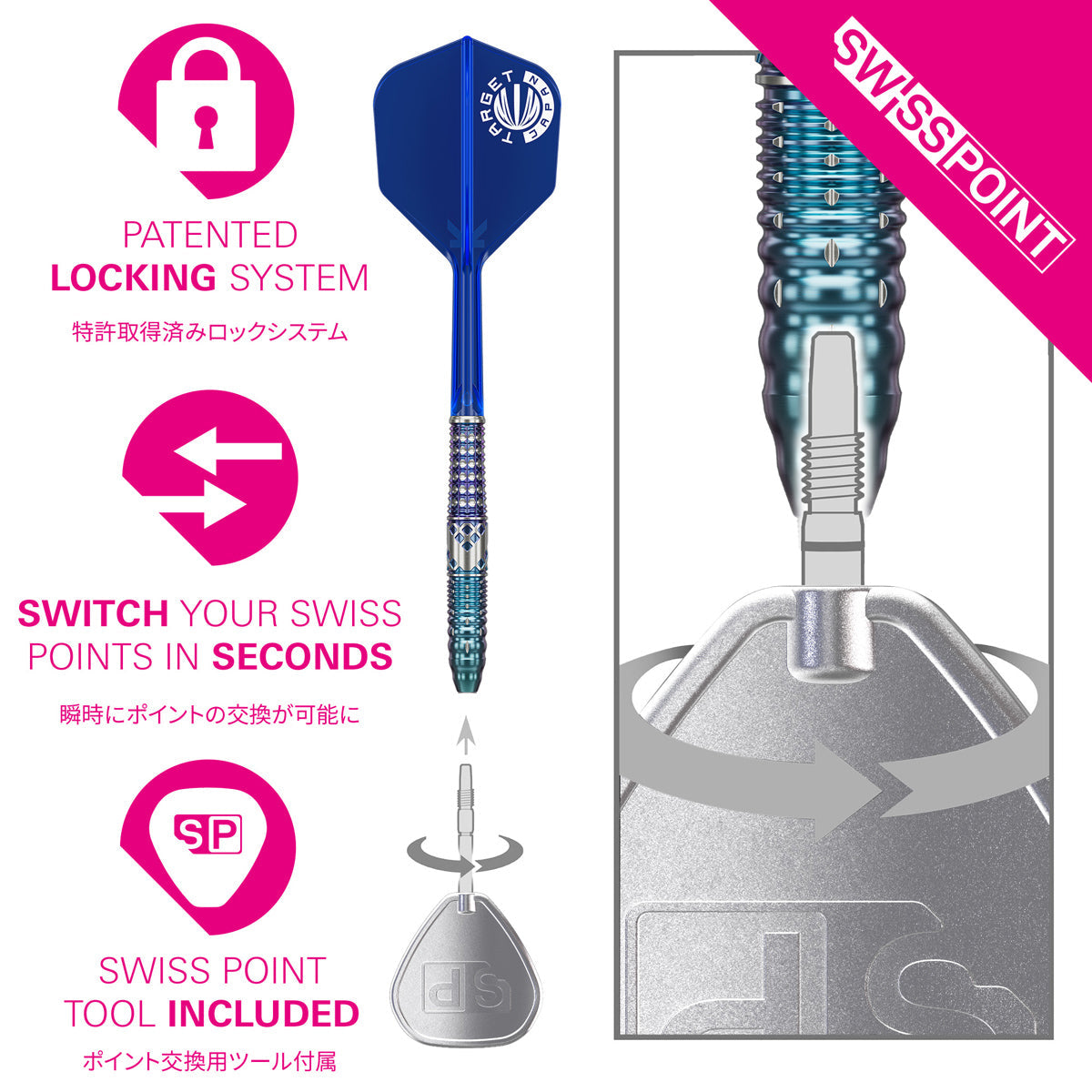 TARGET JAPAN - Charis G5 90% Tungsten SP Steel Tip Darts