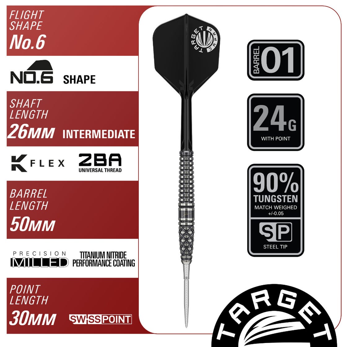 TARGET JAPAN - Paul Lim The Legend Gen 8 90% Tungsten SP Steel Tip Darts