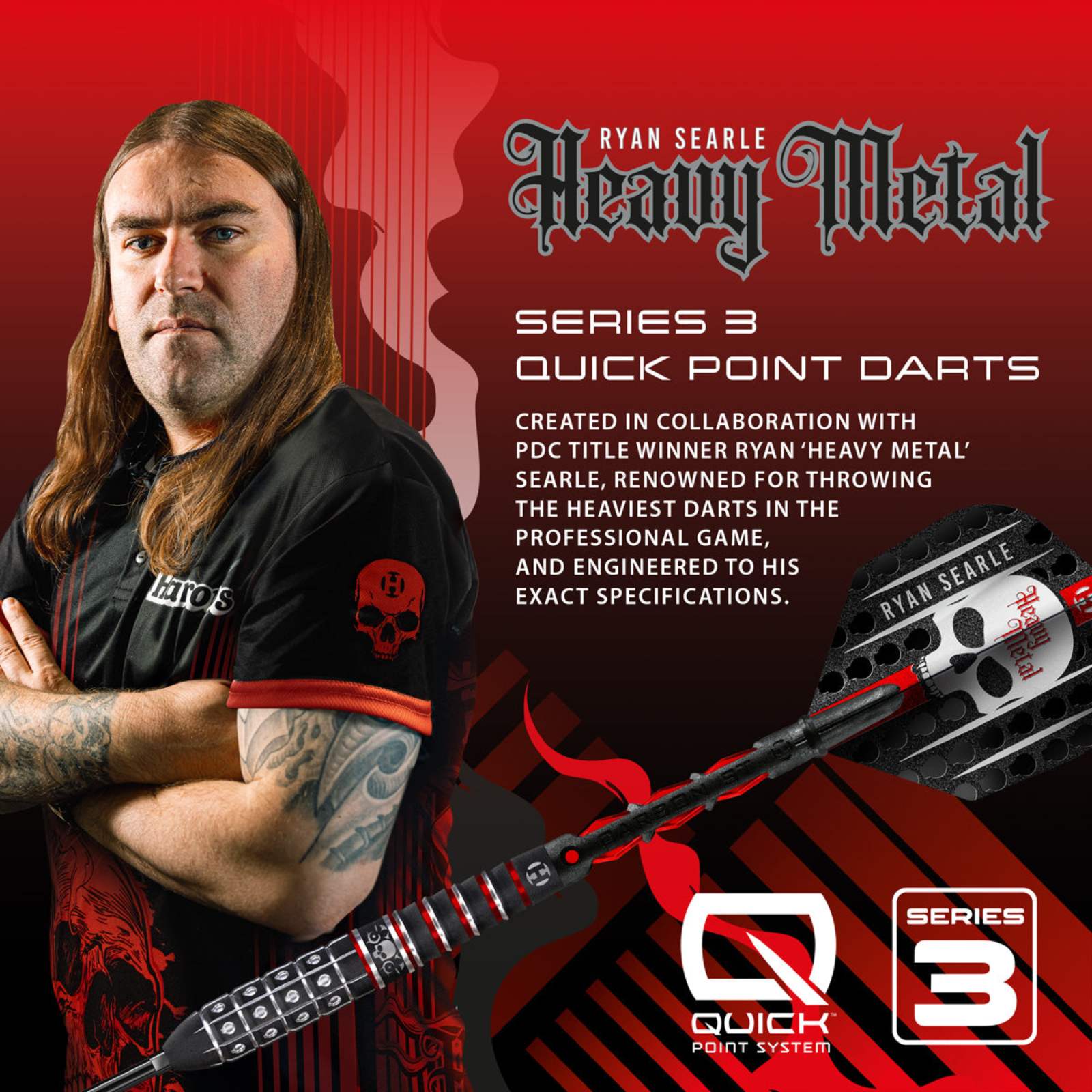 HARROWS - Ryan Searle Series 3 90% Tungsten QP Steel Tip Darts