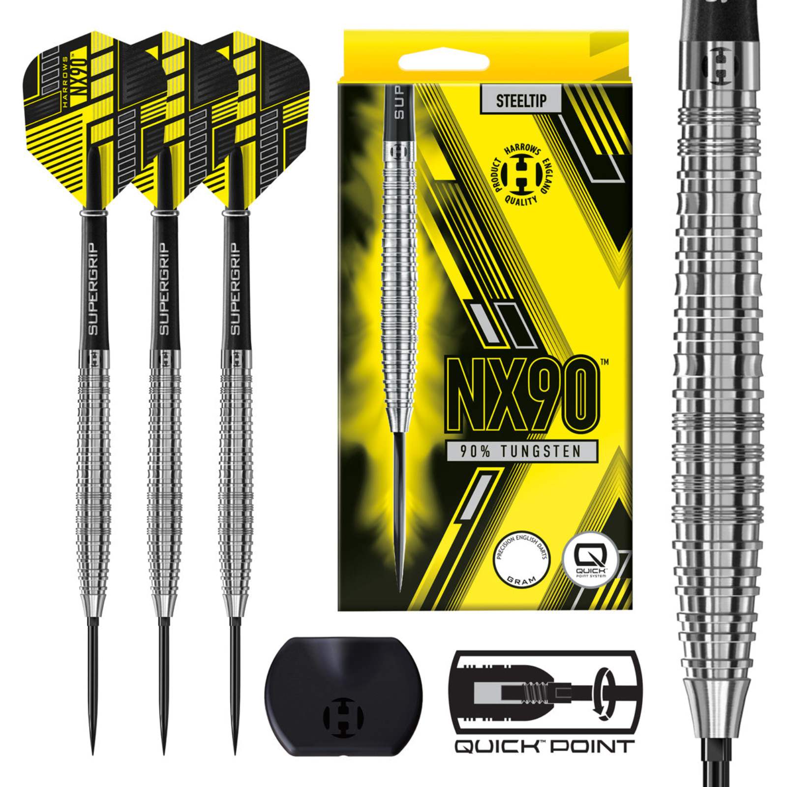 HARROWS - NX-90 Tapered 90% Tungsten QP Steel Tip Darts