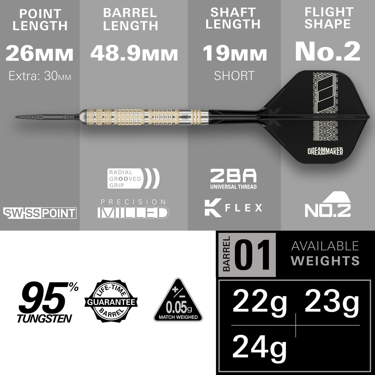 TARGET - Dimitri Van den Bergh 95K 95% Tungsten SP Steel Tip Darts