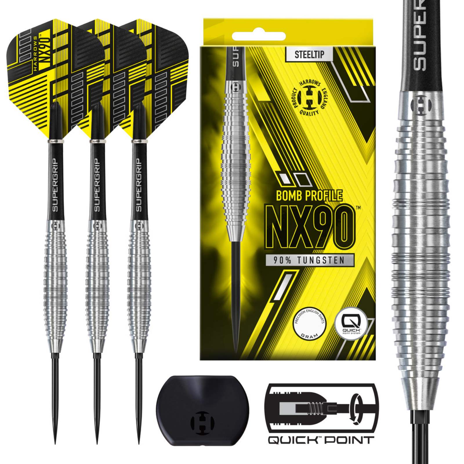 HARROWS - NX-90 Bomb 90% Tungsten QP Steel Tip Darts