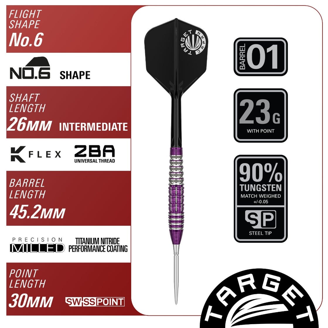 TARGET JAPAN - Zenith G1 90% Tungsten Steel Tip Darts
