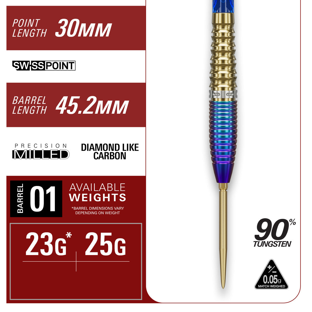 TARGET JAPAN - Prime Series Zenith G2 90% Tungsten SP Steel Tip Darts