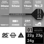 TARGET - Chris Dobey 95K 95% Tungsten SP Steel Tip Darts