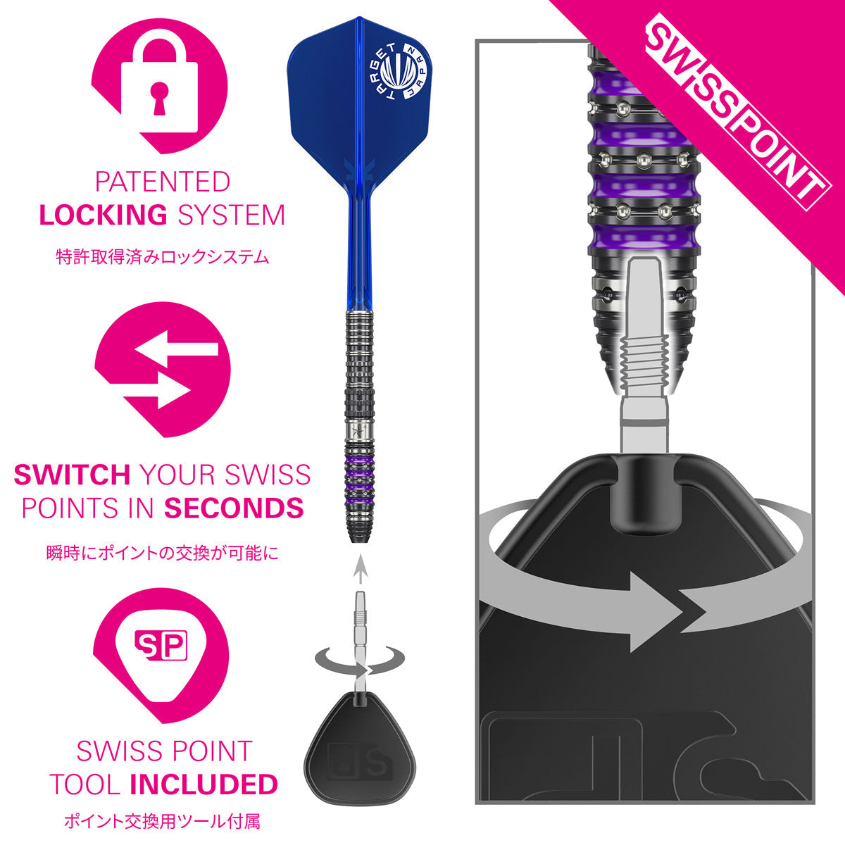 TARGET JAPAN - Sirius G4 90% Tungsten SP Steel Tip Darts