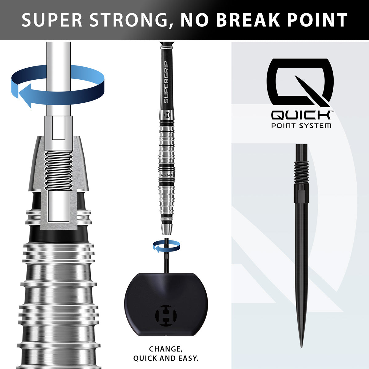 HARROWS - Supergrip Torpedo 90% Tungsten QP Steel Tip Darts