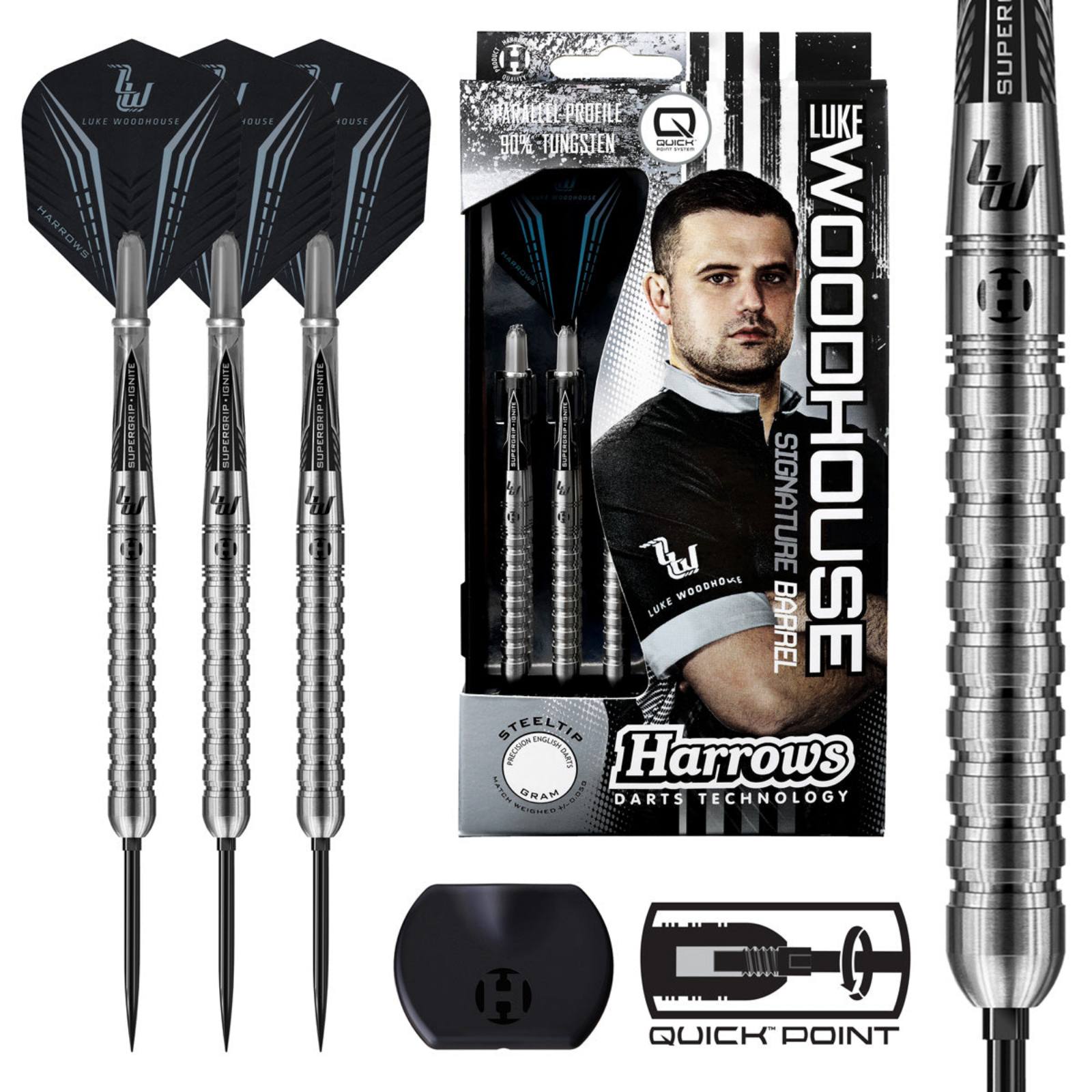 HARROWS - Luke Woodhouse Series 1 90% Tungsten QP Steel Tip Darts