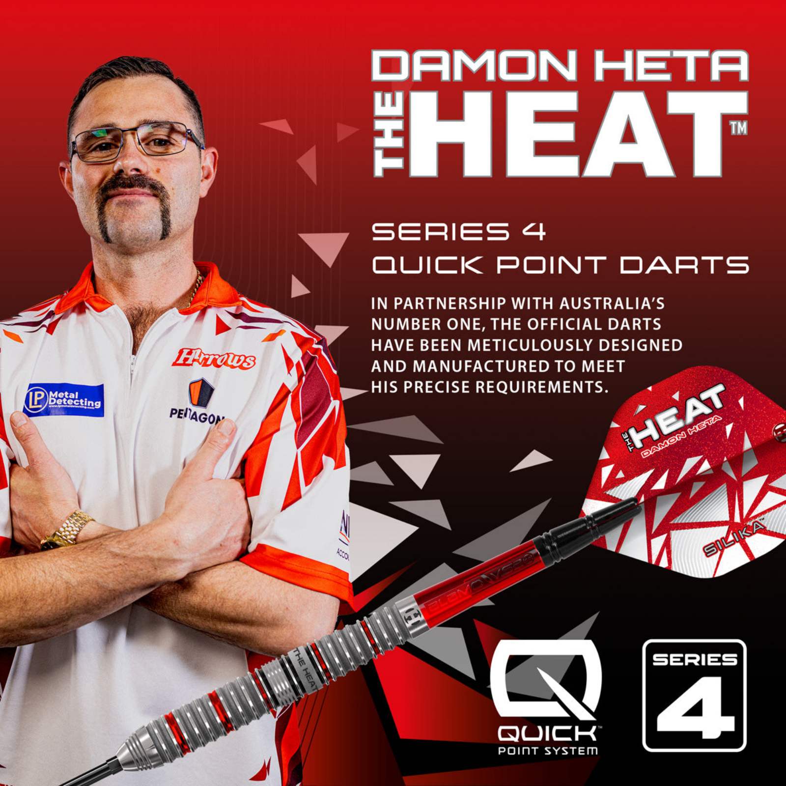 HARROWS - Damon Heta Series 4 90% Tungsten QP Steel Tip Darts