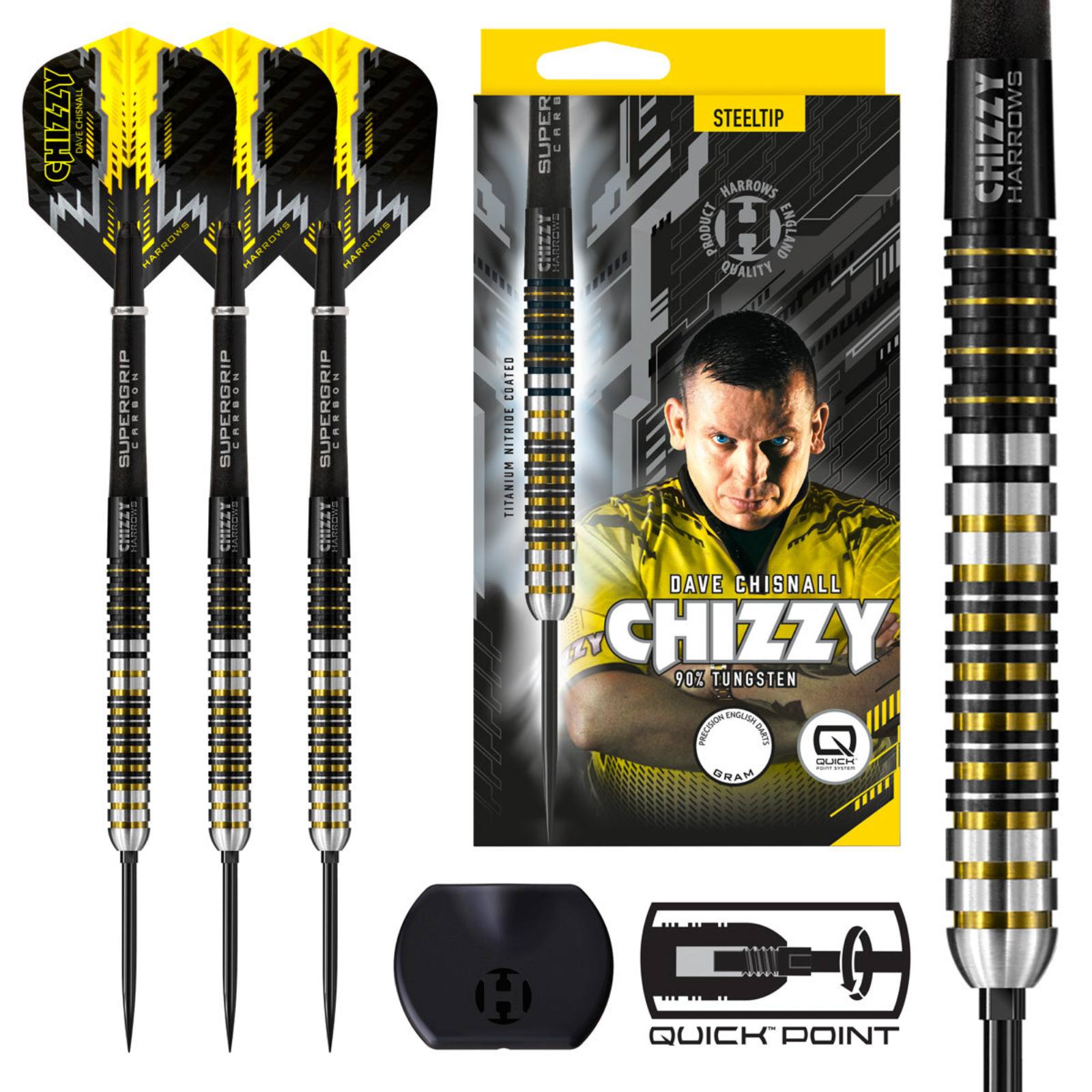 HARROWS - Dave Chisnall Chizzy Series 1 90% Tungsten QP Steel Tip Darts