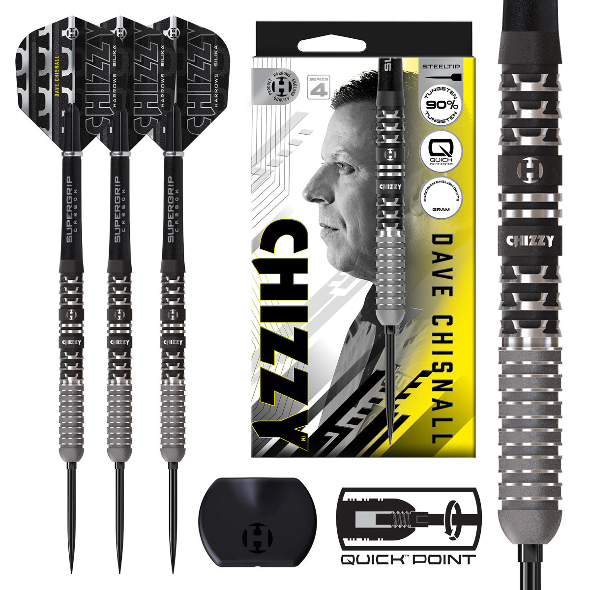 HARROWS - Dave Chisnall Chizzy Series 4 90% Tungsten QP Steel Tip Darts