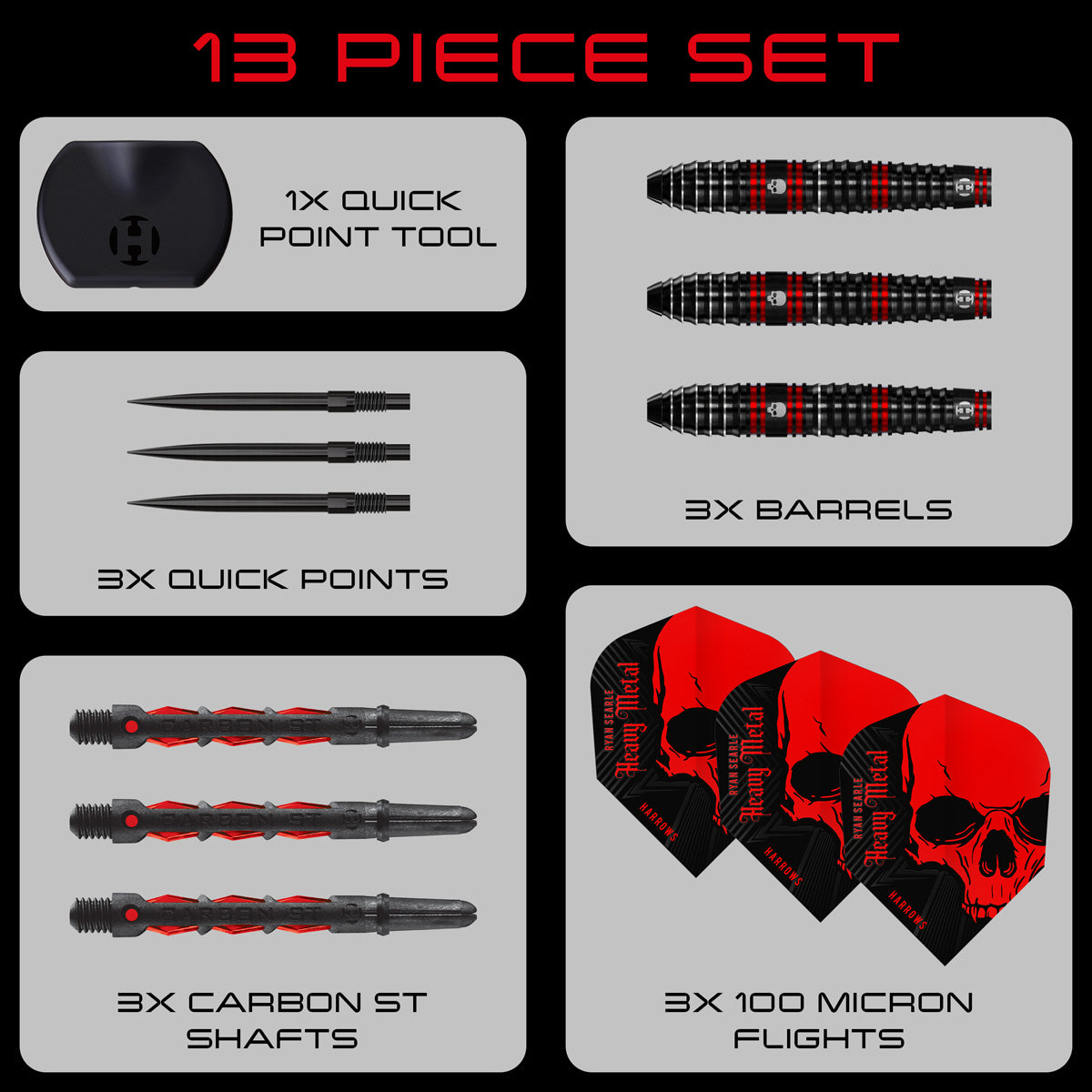 HARROWS - Ryan Searle Series 1 90% Tungsten QP Steel Tip Darts