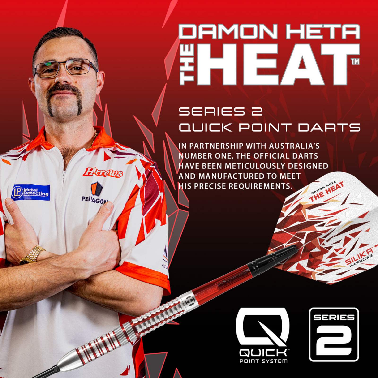 HARROWS - Damon Heta Series 2 90% Tungsten QP Steel Tip Darts
