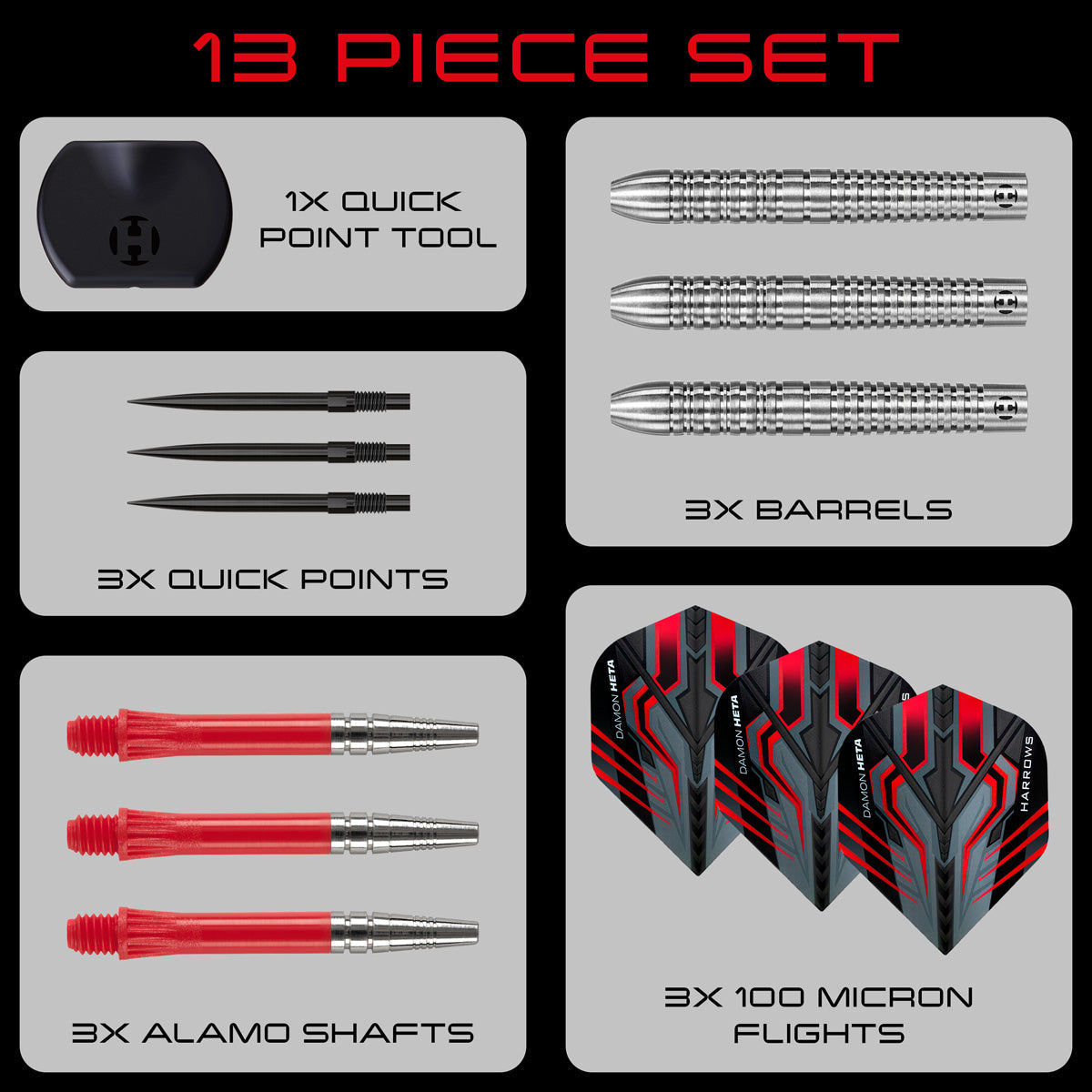 HARROWS - Damon Heta Series 1 Natural 90% Tungsten QP Steel Tip Darts