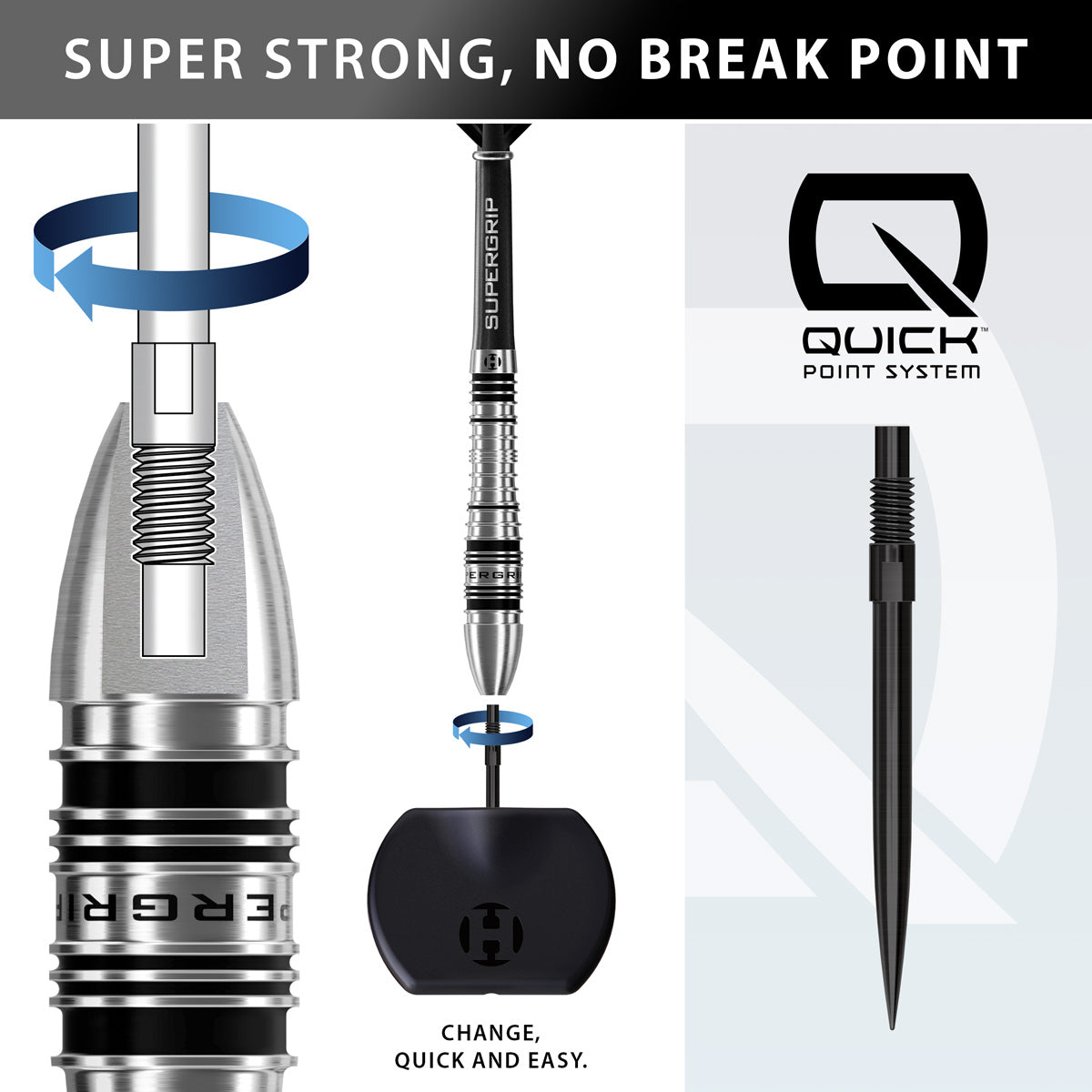 HARROWS - Supergrip Bomb 90% Tungsten QP Steel Tip Darts