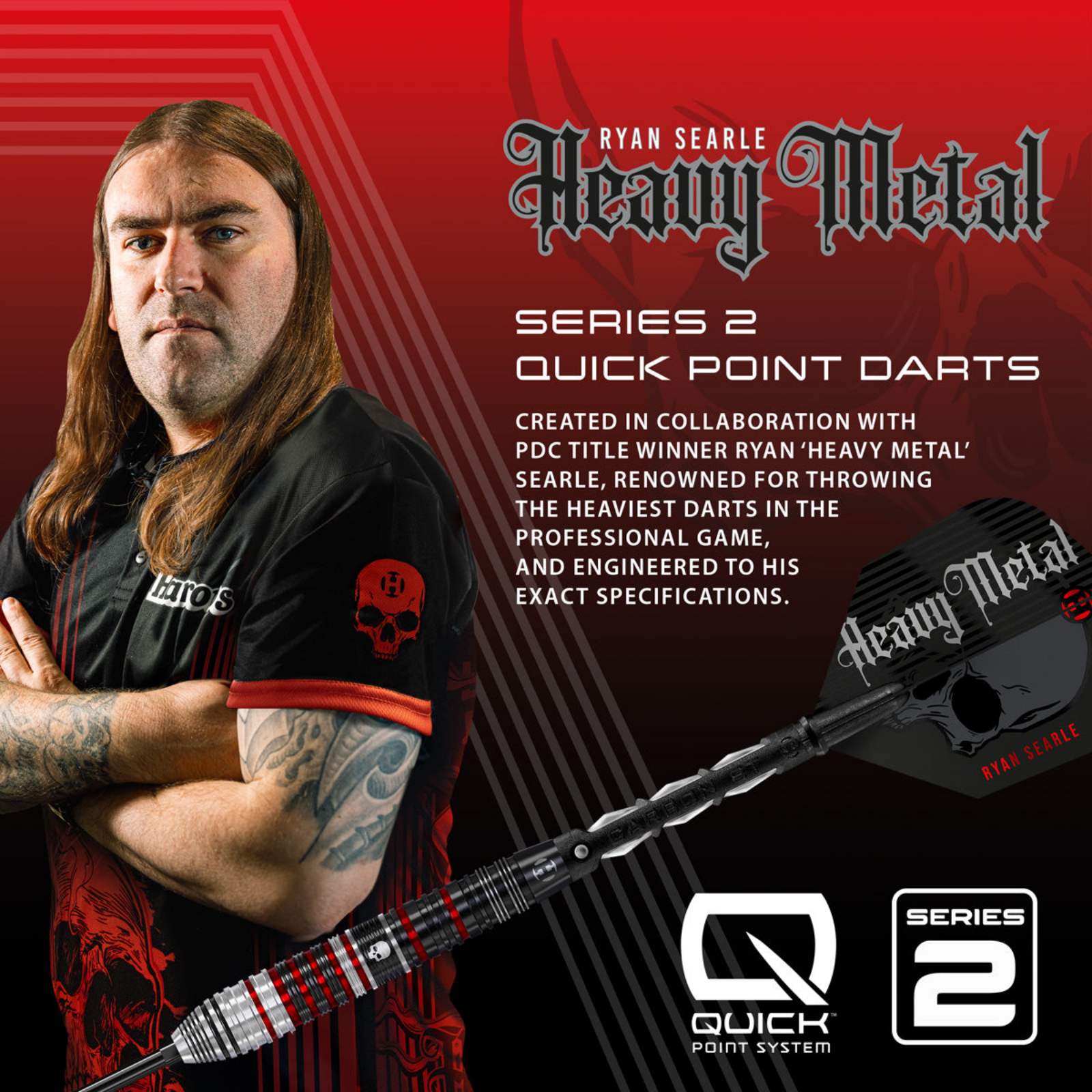 HARROWS - Ryan Searle Series 2 90% Tungsten QP Steel Tip Darts