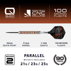 HARROWS - Luke Woodhouse Series 2 90% Tungsten QP Steel Tip Darts