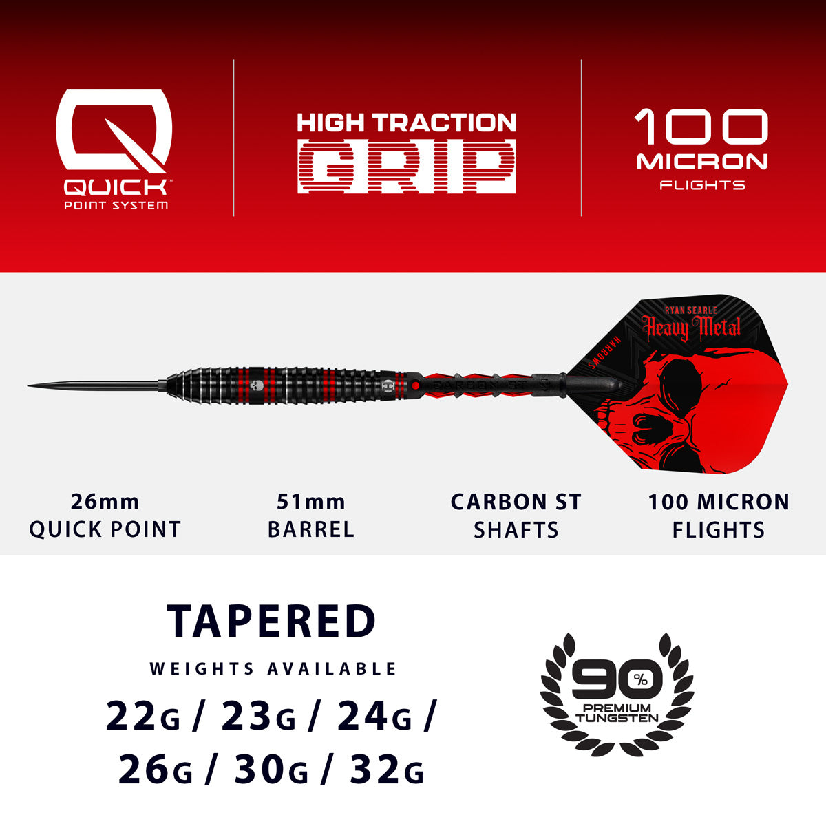 HARROWS - Ryan Searle Series 1 90% Tungsten QP Steel Tip Darts