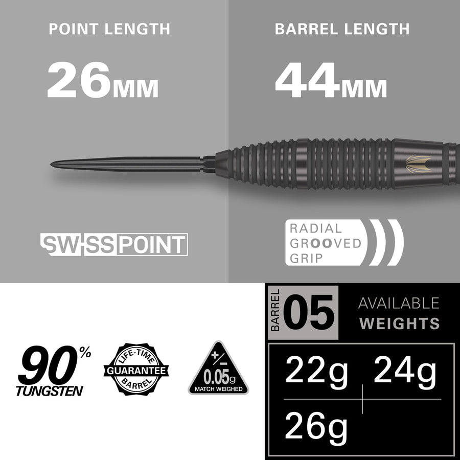 TARGET - Bolide Void 05 Swiss Point 90% Tungsten Steel Tip Darts