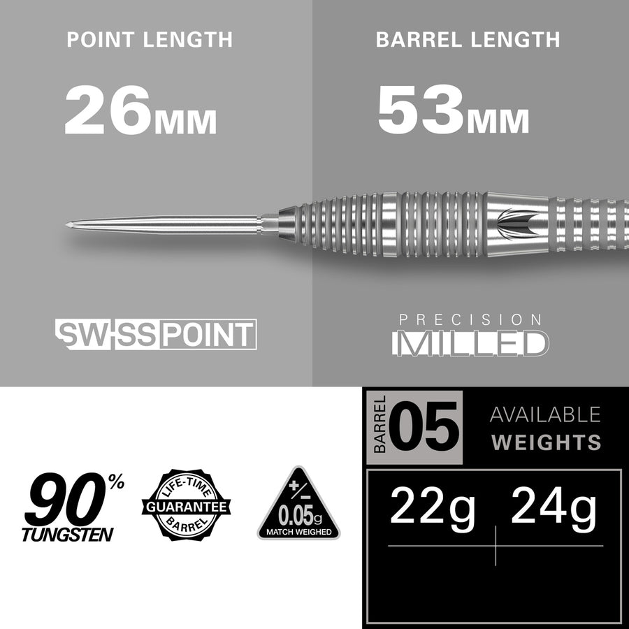 TARGET - Bolide 05 Swiss Point 90% Tungsten Steel Tip Darts