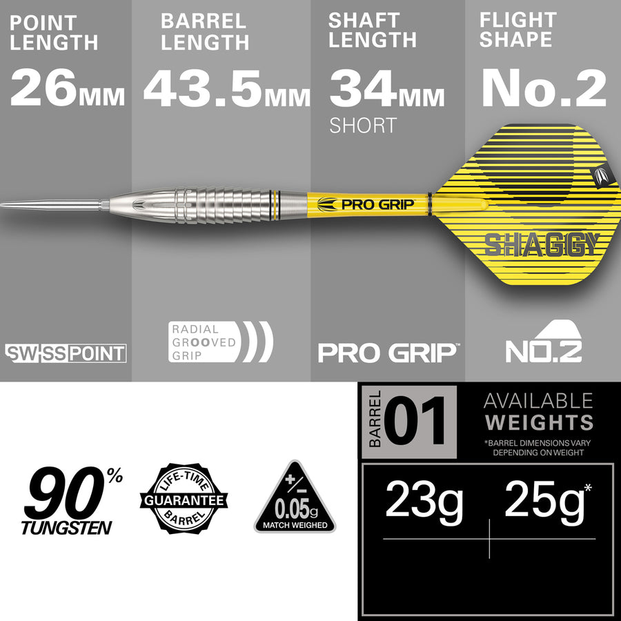 TARGET - Scott Williams G1 90% Tungsten SP Steel Tip Darts