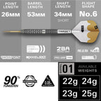 TARGET - Redux 01 90% Tungsten SP Steel Tip Darts