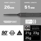 TARGET - Bolide Void 04 Swiss Point 90% Tungsten Steel Tip Darts