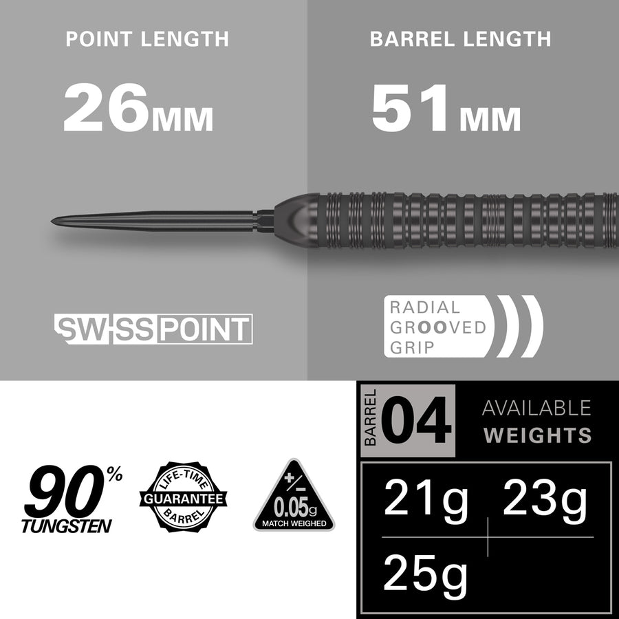 TARGET - Bolide Void 04 Swiss Point 90% Tungsten Steel Tip Darts