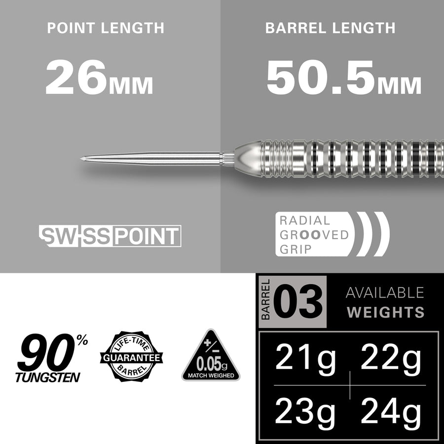 TARGET - EXO 03 90% Tungsten SP Steel Tip Darts