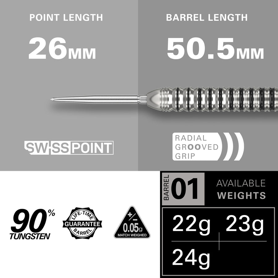 TARGET - EXO 01 90% Tungsten SP Steel Tip Darts