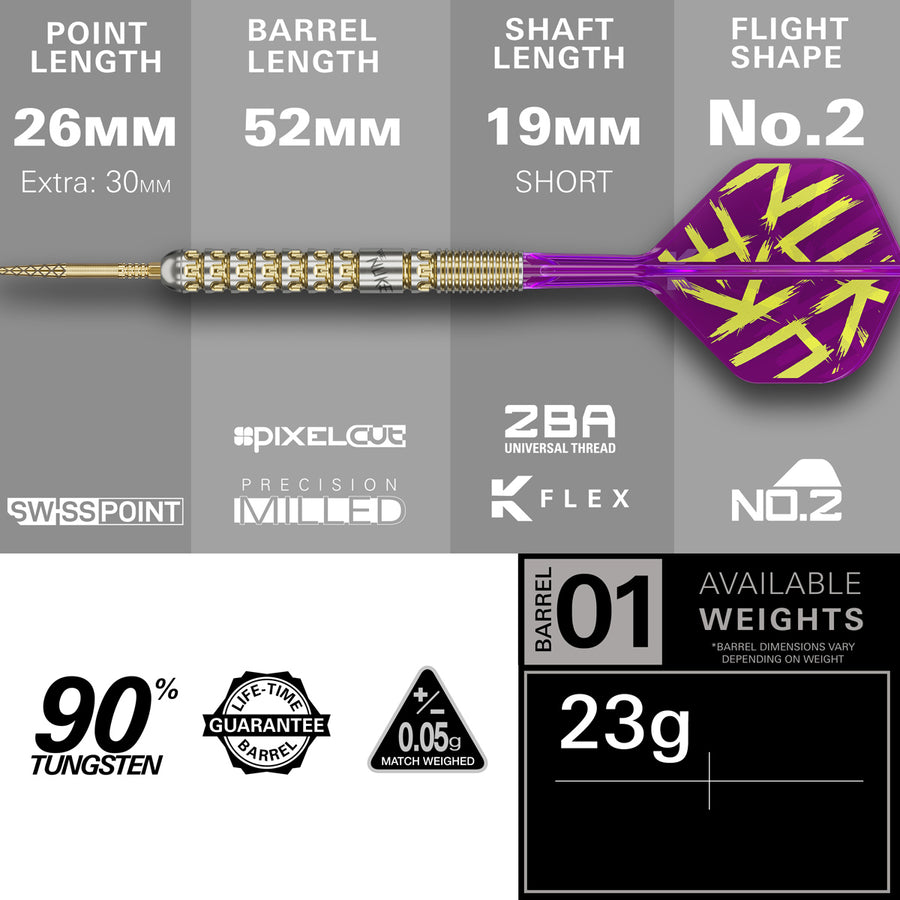 TARGET - Luke Littler G1 Prodigy 90% Tungsten SP Steel Tip Darts