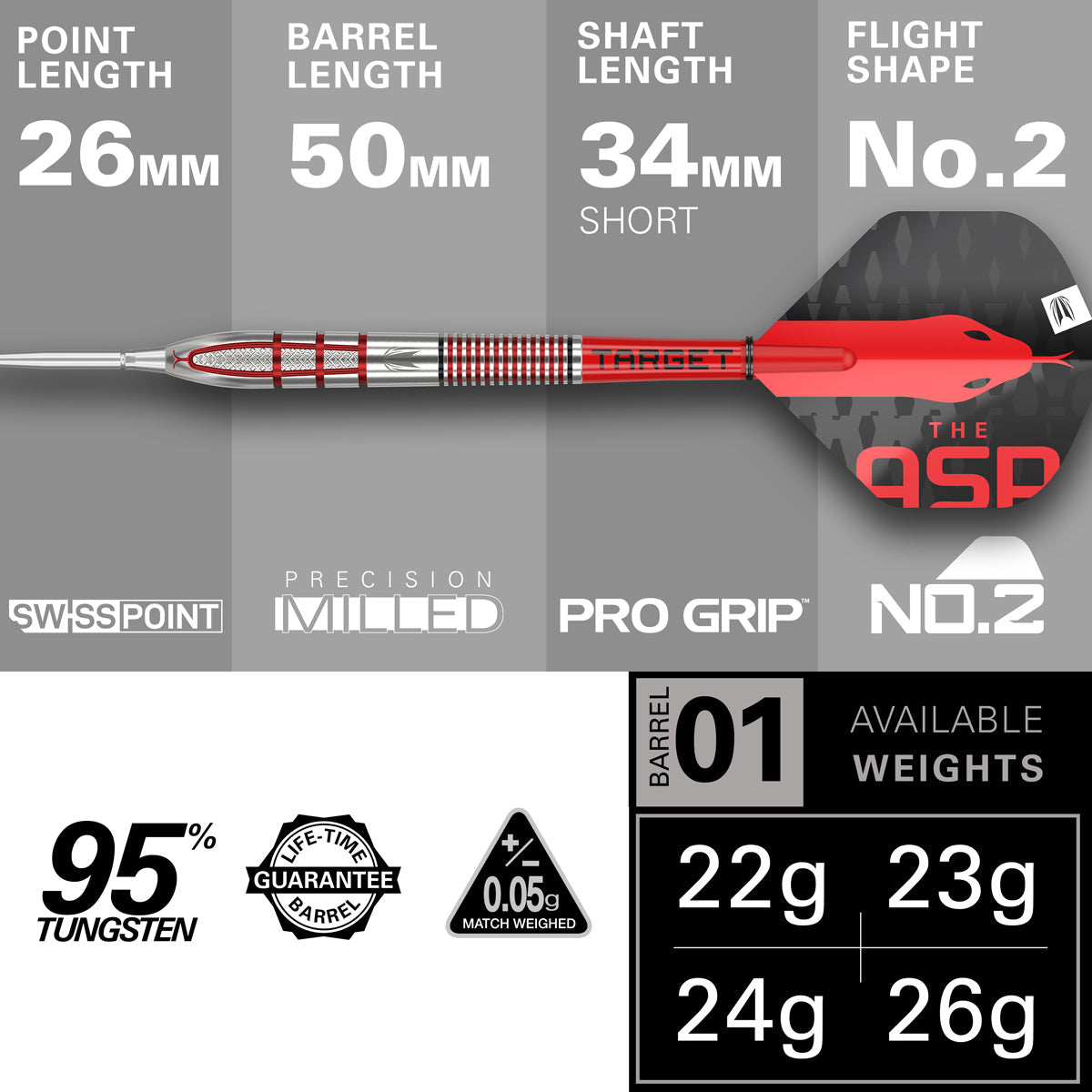 TARGET - Nathan Aspinall G2 95% Tungsten SP Steel Tip Darts