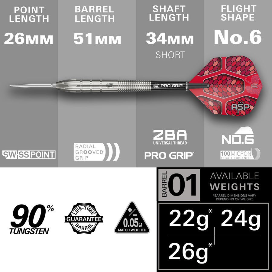 TARGET - Nathan Aspinall G1 90% Tungsten SP Steel Tip Darts