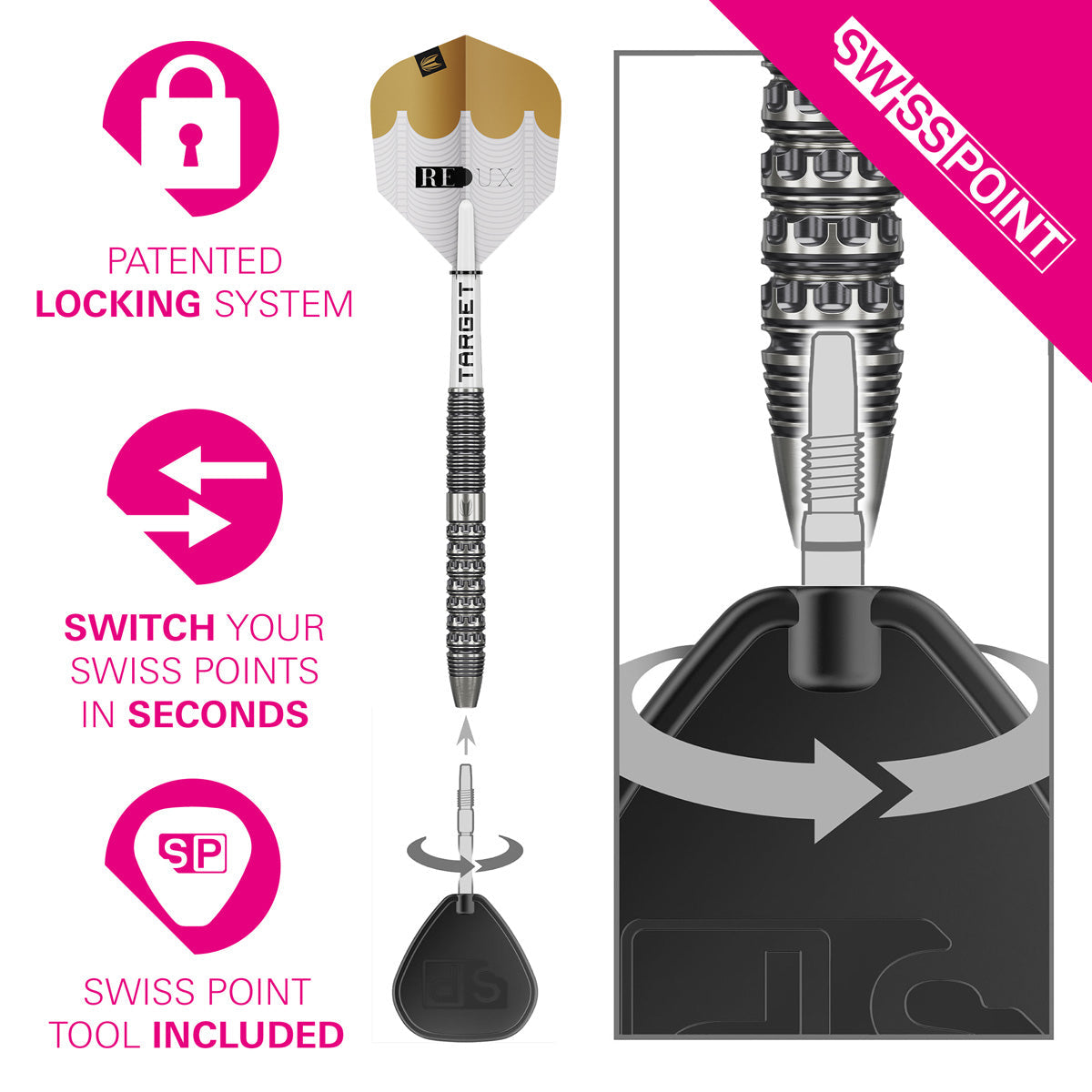 TARGET - Redux 01 90% Tungsten SP Steel Tip Darts