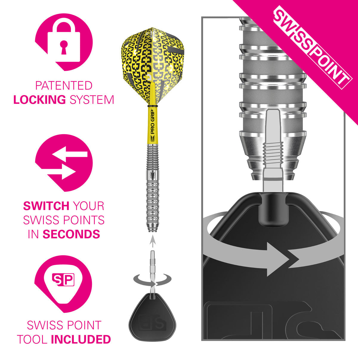 TARGET - Bolide 02 Swiss Point 90% Tungsten Steel Tip Darts