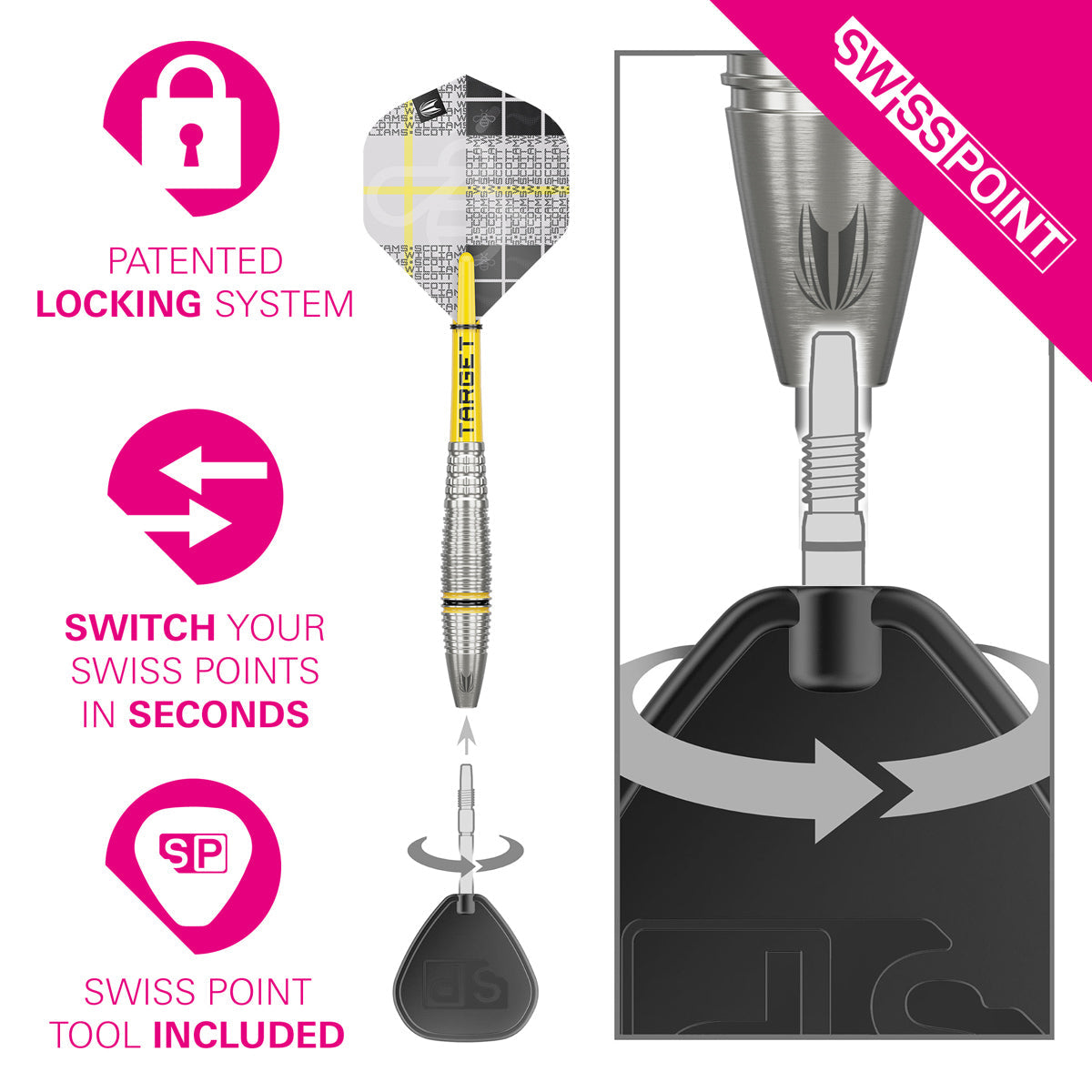 TARGET - Scott Williams G2 90% Tungsten SP Steel Tip Darts