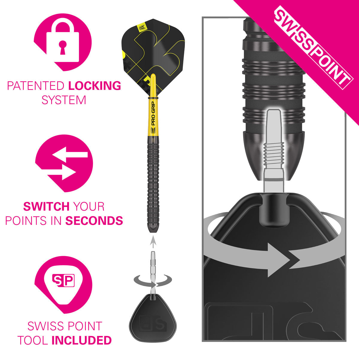 TARGET - Bolide Void 04 Swiss Point 90% Tungsten Steel Tip Darts